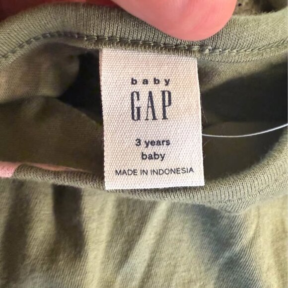 NWT Baby Gap Green Pink Hearts 100% Cotton Long Sleeve Scoop Neck Dress-Size 3T - Picture 3 of 10